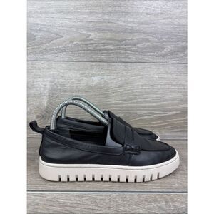 Vionic Uptown Women’s Sz 7 Black Leather Slip On Sneaker Penny Loafers